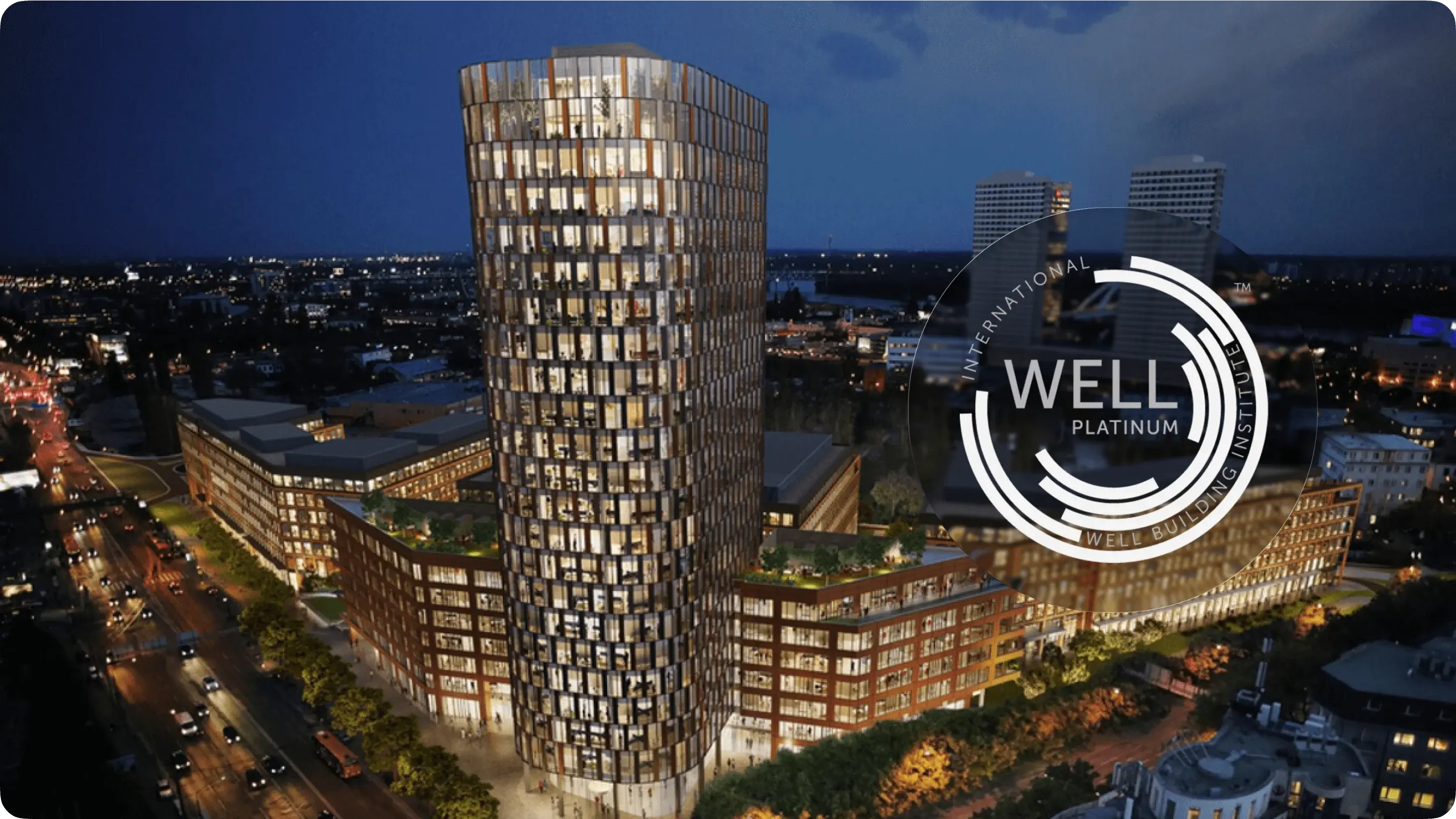 Amazon’s CEE HQ Twin City Tower achieves WELL Platinum Certification